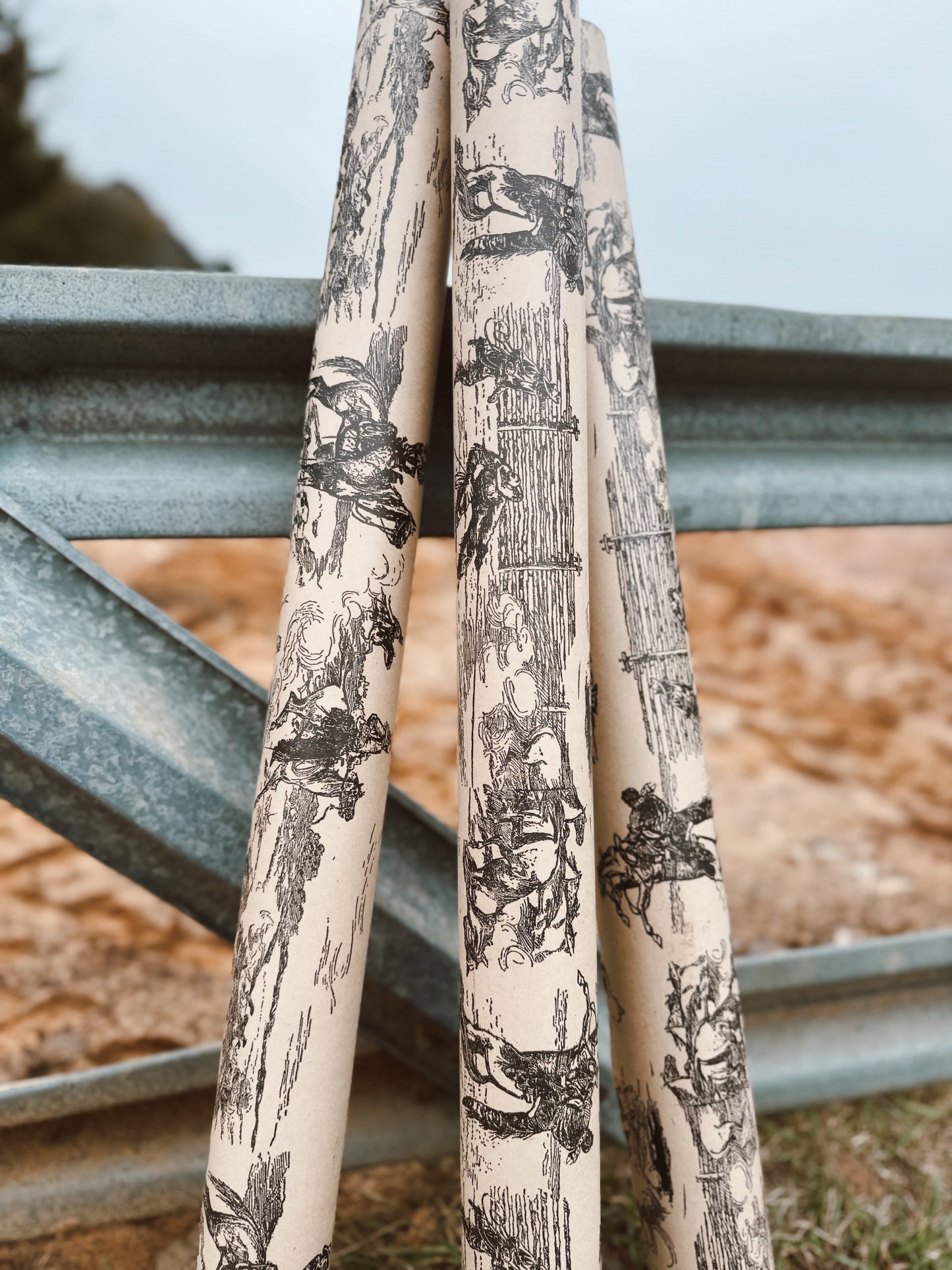 The Cowboy Christmas Wrapping Paper - black