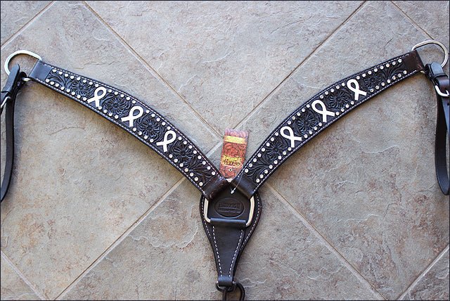 Hilason Western Horse Headstall & Breast Collar American Leather Black