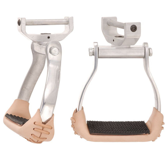 Tough 1 Aluminum Swivel And Lock Horse Stirrups Pair Silver 2 1/2" Neck