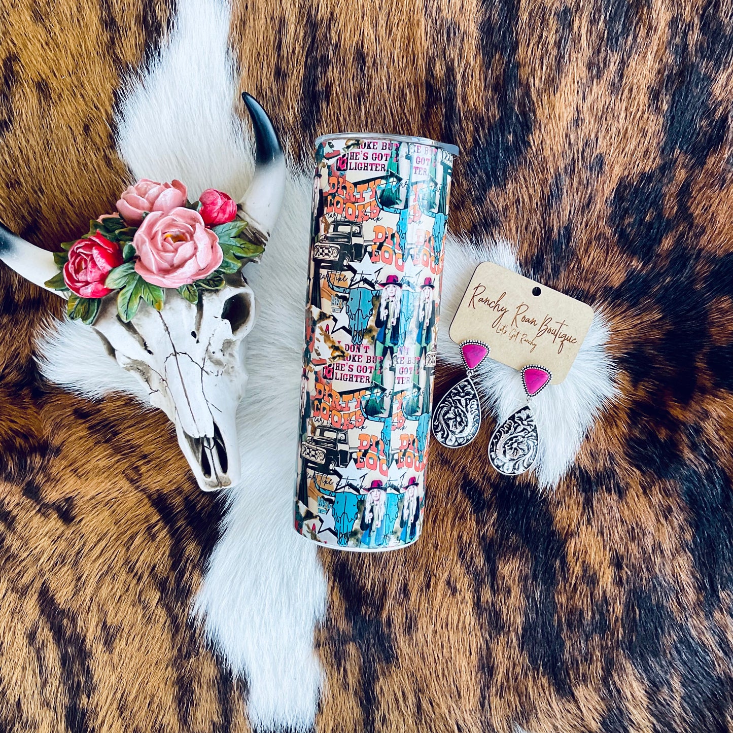 Western Girly College 20oz Skinny Tumbler