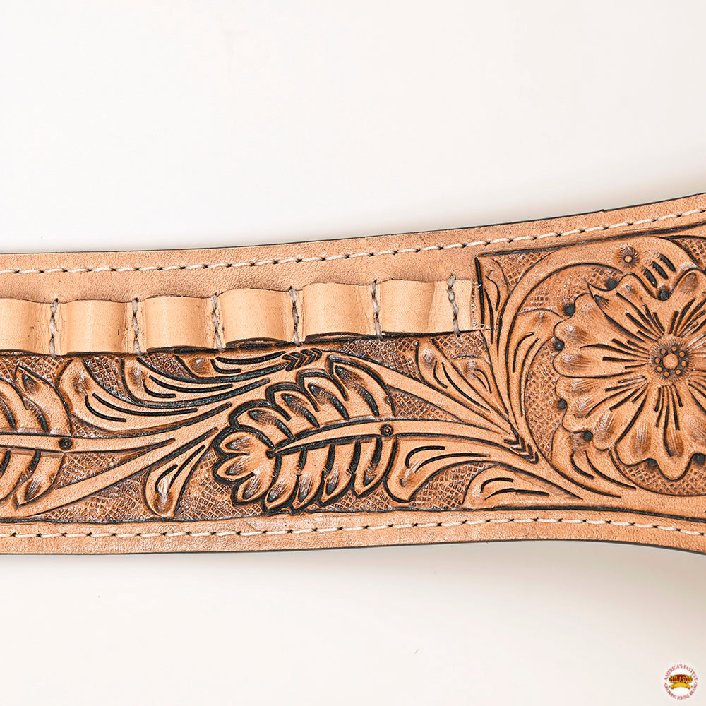 38 In Leather Gun Holster Hilason Western Right Hand Rig 44/45 Cal Cowboy