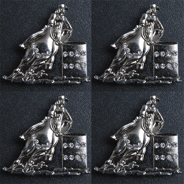 1 Pc Screw Back Concho 1.5 In Barrel Racer Nickle Plated Saddle Hilason
