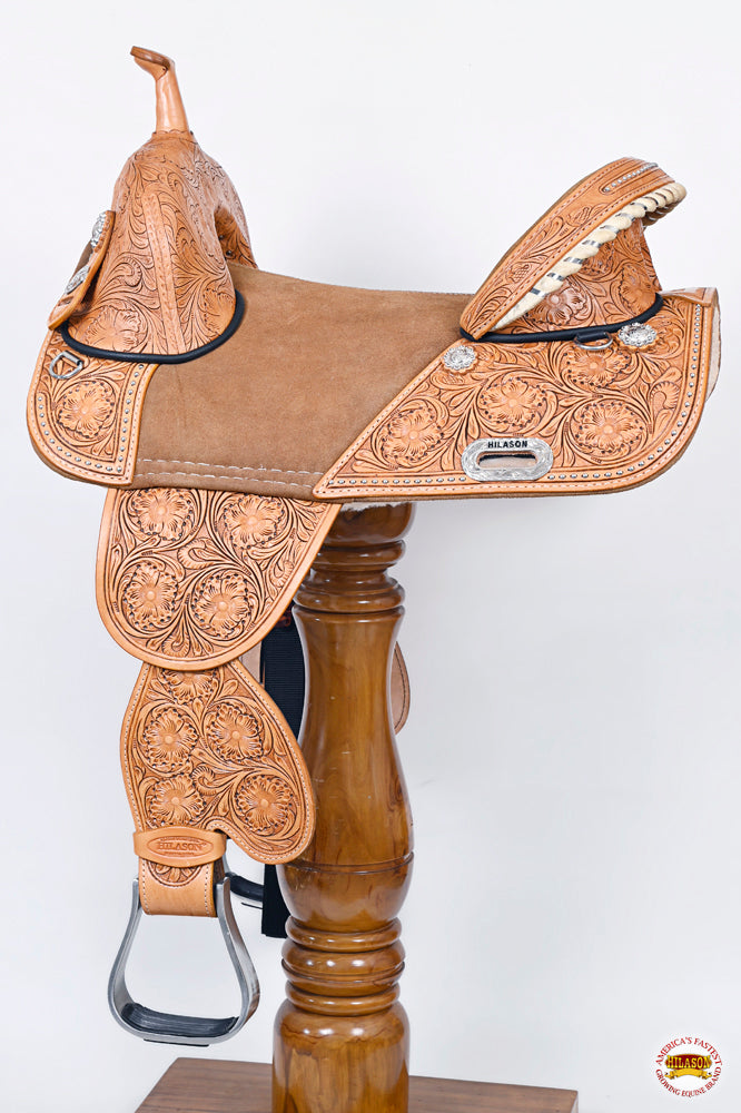Hilason Western Horse Treeless Trail Barrel Saddle American Leather