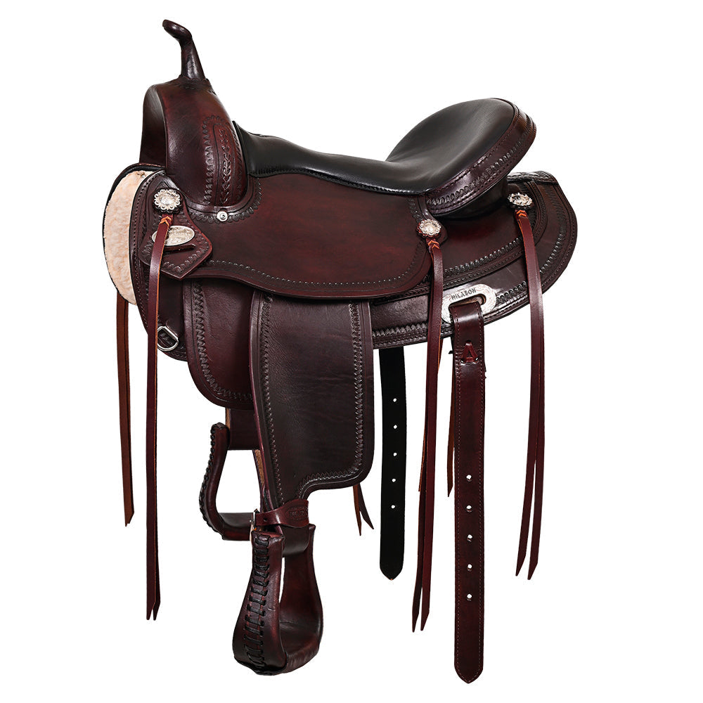 HILASON Western Horse Saddle American Leather Flex Tree Trail & Pleasure Chocolate Brown