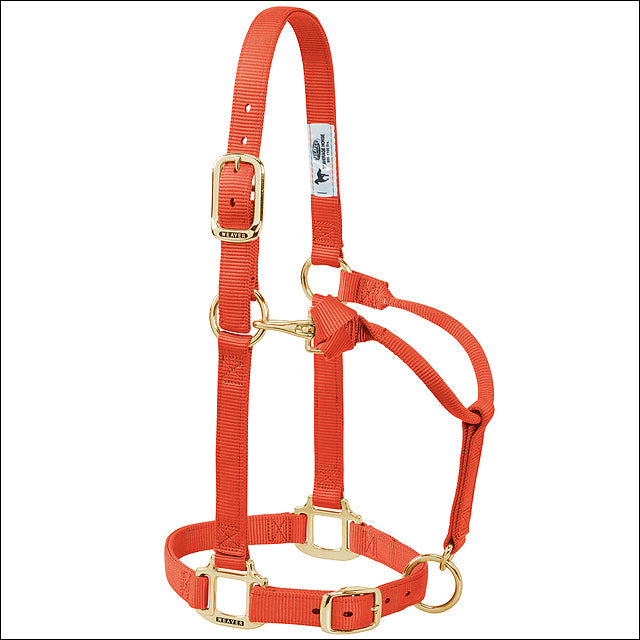 Weaver Orange Nylon Pony Horse Halter Original Adjustable Chin & Throat Snap