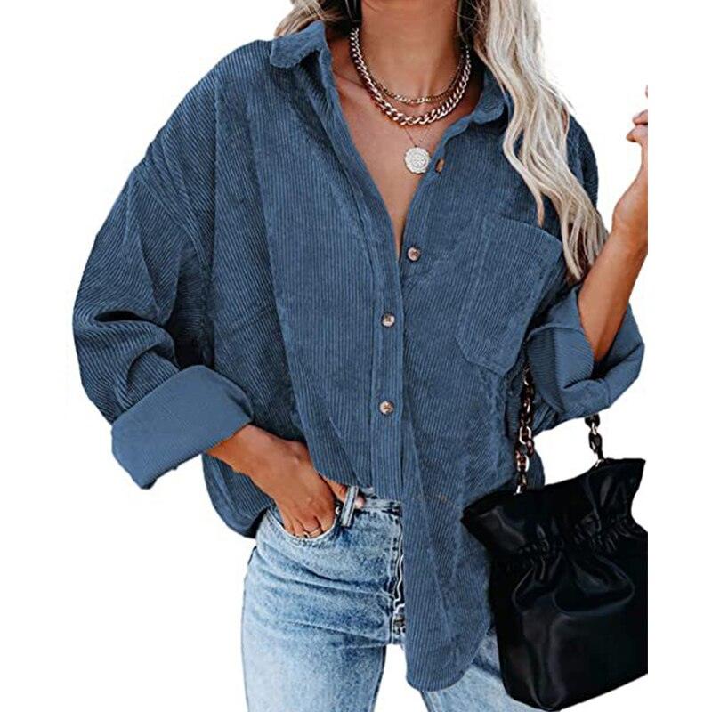 Corduroy Country Chic Shirt – Stylish Single-Breasted Cowgirl Shirt
