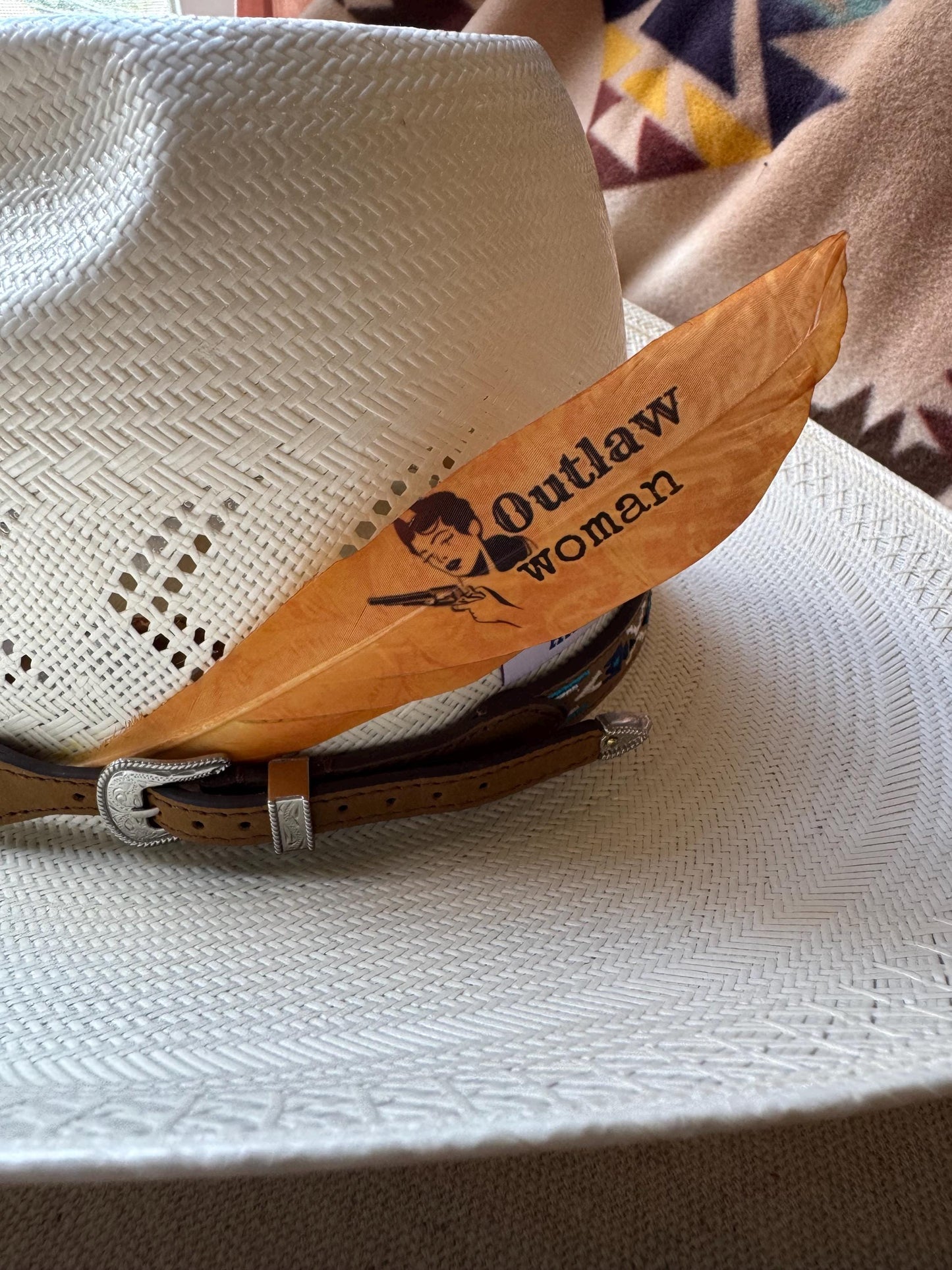 Outlaw Woman Western Hat Feather