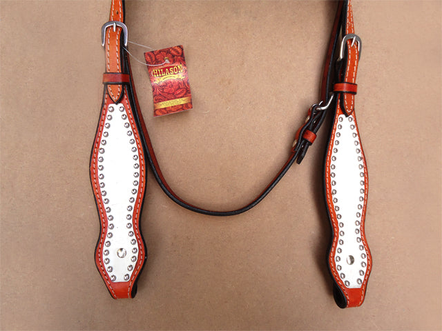 Hilason Western Horse Headstall & Breast Collar American Leather Tan