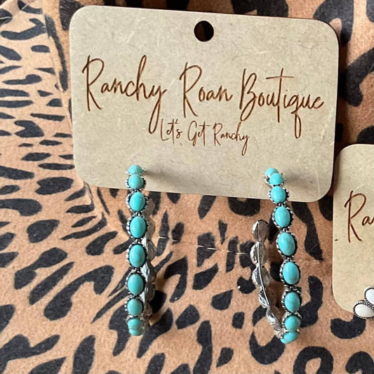 2″ Navajo Style Texture Hoop Western Earrings
