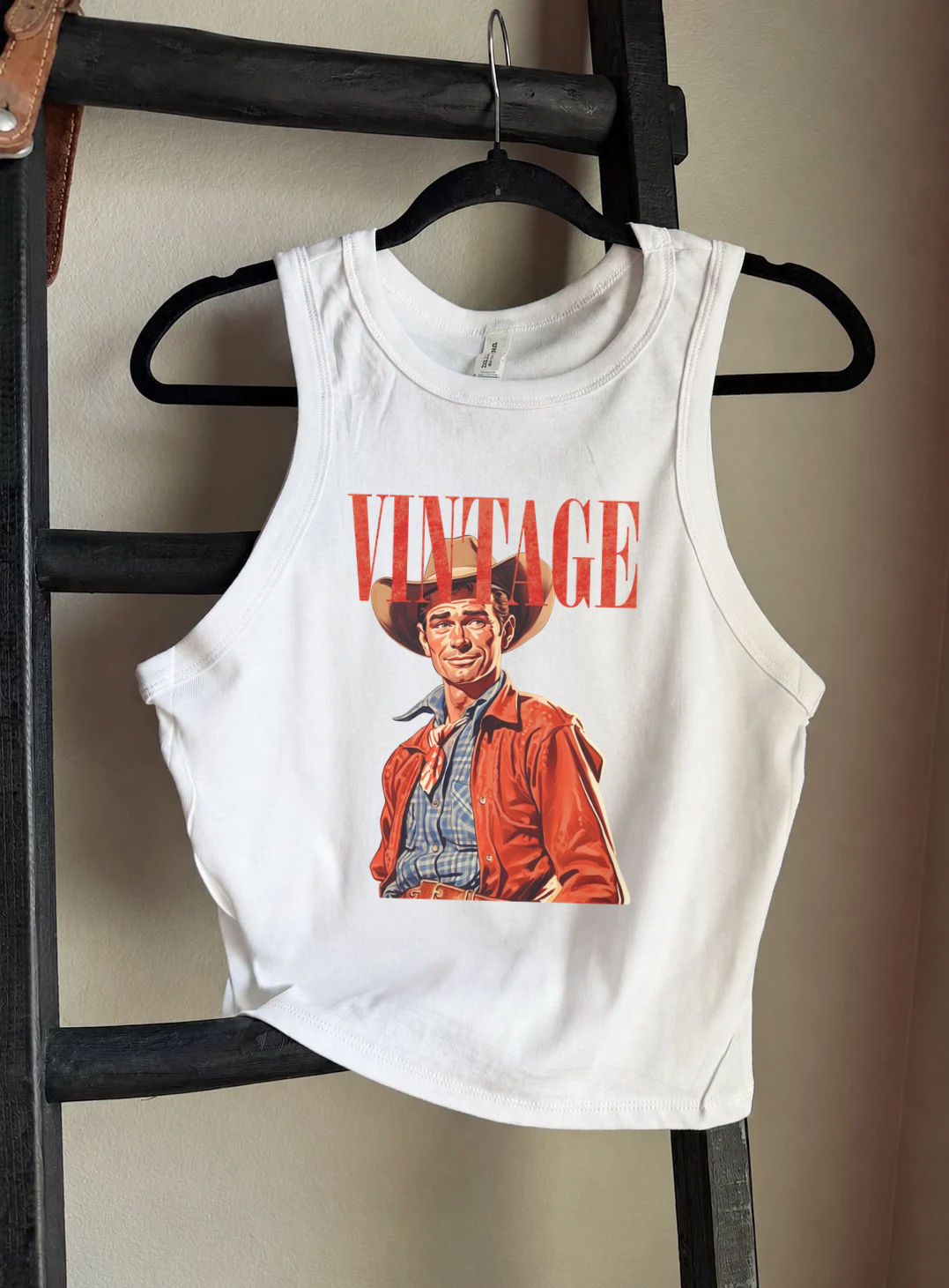 Vintage Cowboy Cropped Tank