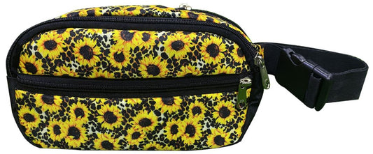 Hip Pack (Fanny Pack) Bag with Sunflower and cheetah print design
