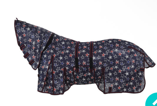 Showman Star-Spangled Mesh Fly Sheet with Neck Cover Product