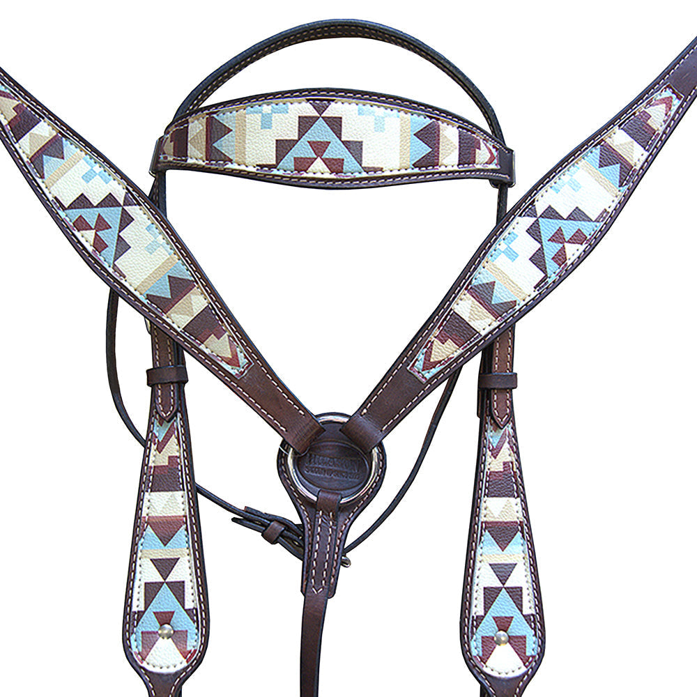 Western Horse Headstall Breast Collar Set Tack American Leather  Hilason