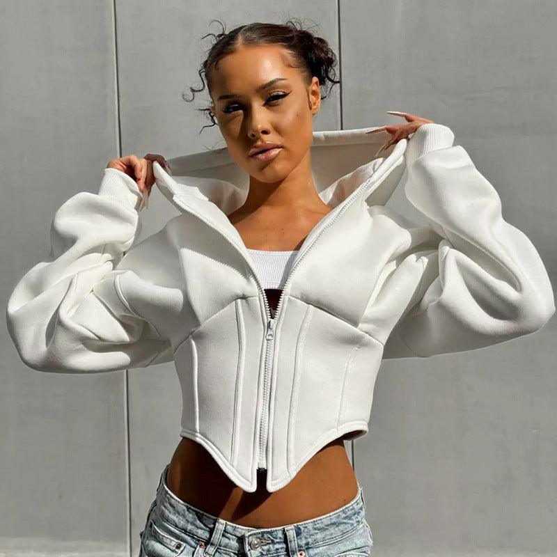 Sculpted Fit Midriff Hoodie - Stylish and Comfortable Gym Hoodie for Women