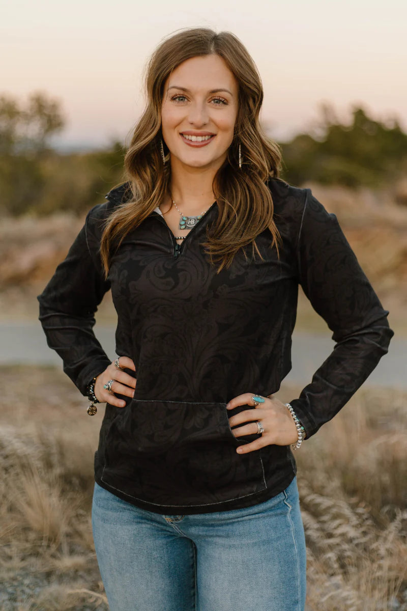 Tooled In Black  Pullover