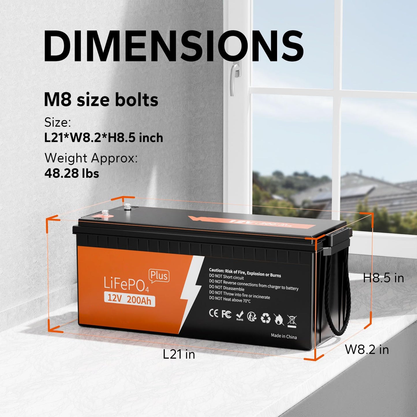 12V 200Ah LiFePO4 Deep Cycle Lithium Battery