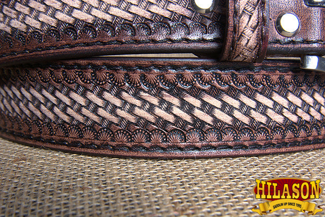 HILASON Western Genuine Leather Belt for Men Women Cowboy Cowgirl Handmade Unisex Full Grain Heavy Duty Tooled Belt for Jeans