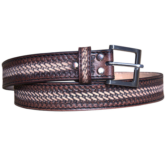 HILASON Western Genuine Leather Belt for Men Women Cowboy Cowgirl Handmade Unisex Full Grain Heavy Duty Tooled Belt for Jeans