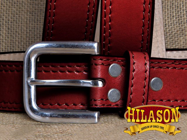 HILASON Western Genuine Leather Belt for Men Women Cowboy Cowgirl Handmade Unisex Full Grain Heavy Duty Tooled Belt for Jeans