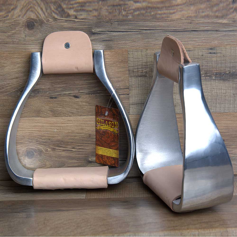 Hilason Western Aluminium Roper Horse Saddle Stirrups Pair W/ 5" Width