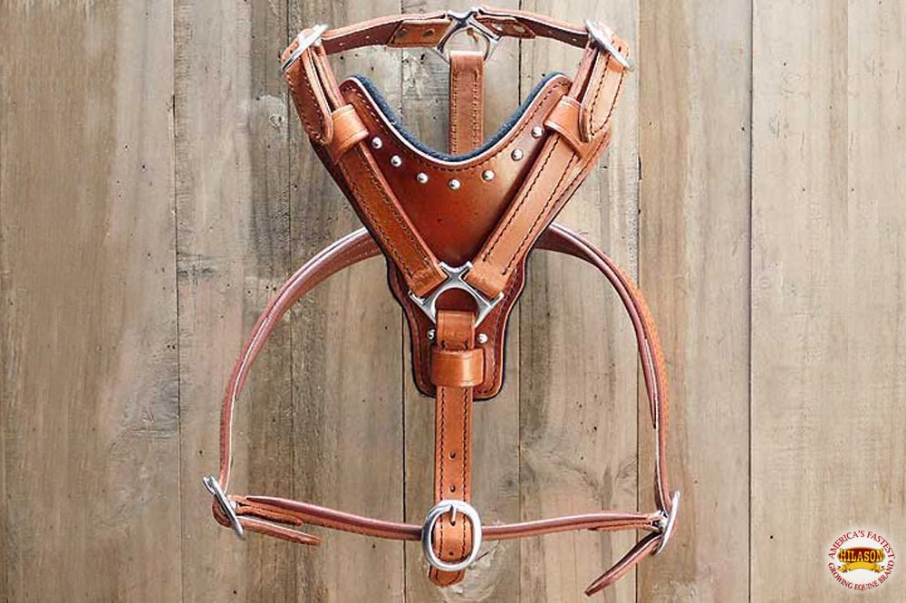 Large Leather Dog Harness Mahogany Genuine With Matching Leash Hilason