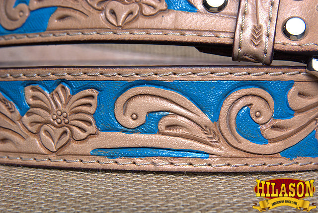 HILASON Western Genuine Leather Belt for Men Women Cowboy Cowgirl Handmade Unisex Full Grain Heavy Duty Floral Tooled Belt