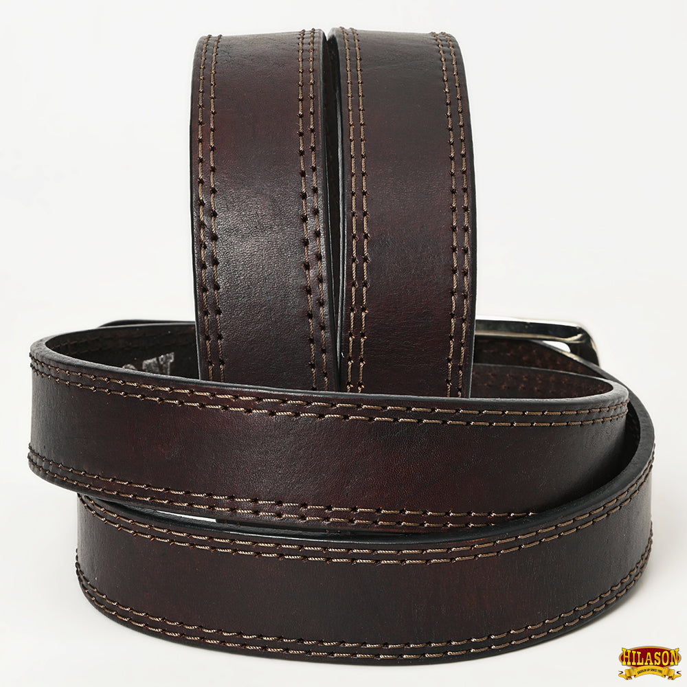 HILASON Western Genuine Leather Belt for Men Women Cowboy Cowgirl Handmade Unisex Full Grain Heavy Duty Tooled Belt for Jeans