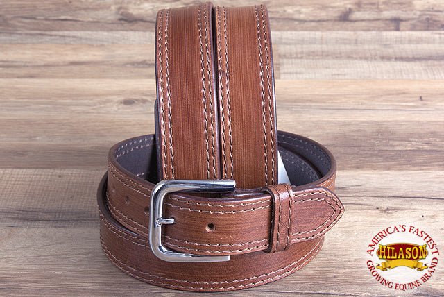 HILASON Western Genuine Leather Belt for Men Women Cowboy Cowgirl Handmade Unisex Full Grain Heavy Duty Tooled Belt for Jeans