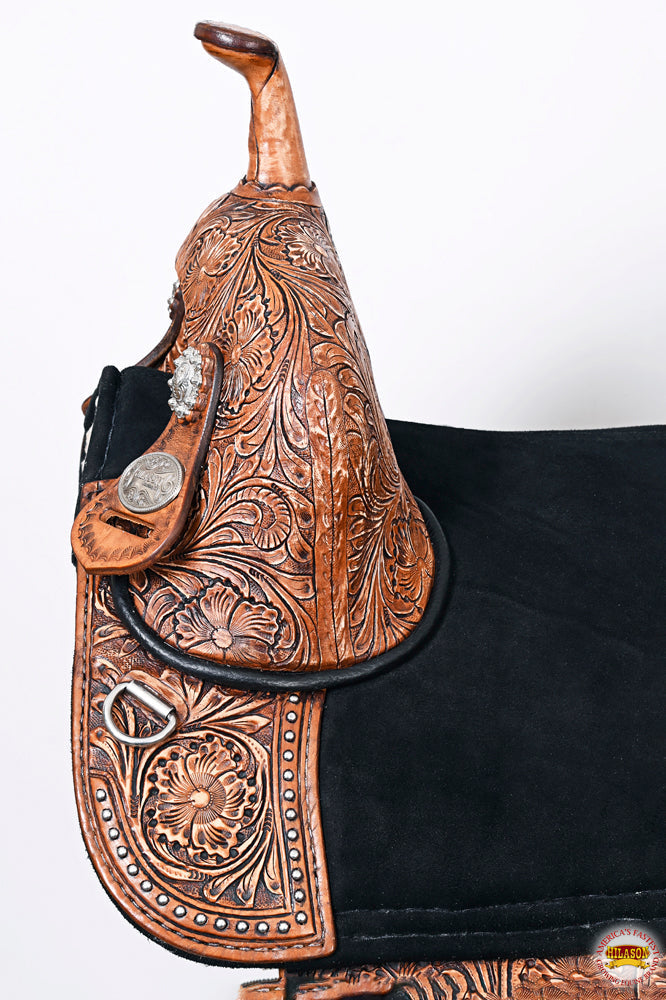 HILASON Treeless Western Trail Barrel Racing American Leather Saddle Dark Brown | Horse Saddle | Western Saddle | Treeless Saddle | Saddle for Horses | Horse Leather Saddle
