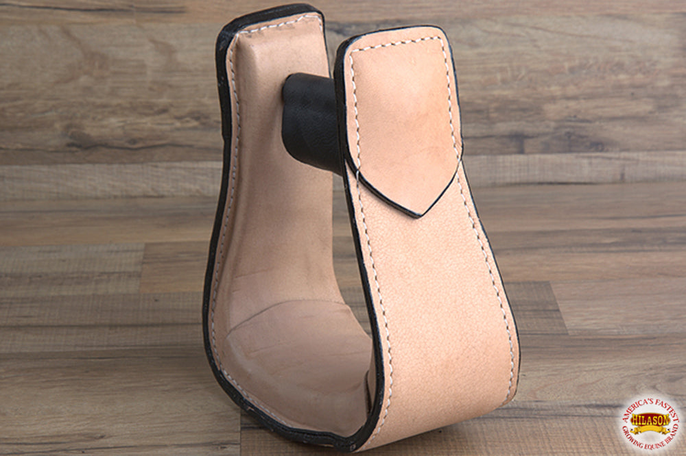 HILASON Horse Western Saddle Stirrup Leather Stirrups Pair | Leather Western Stirrups with Wooden Core | Western Saddle Stirrups | Horse Saddle Stirrups | Anti-Slip Stirrups