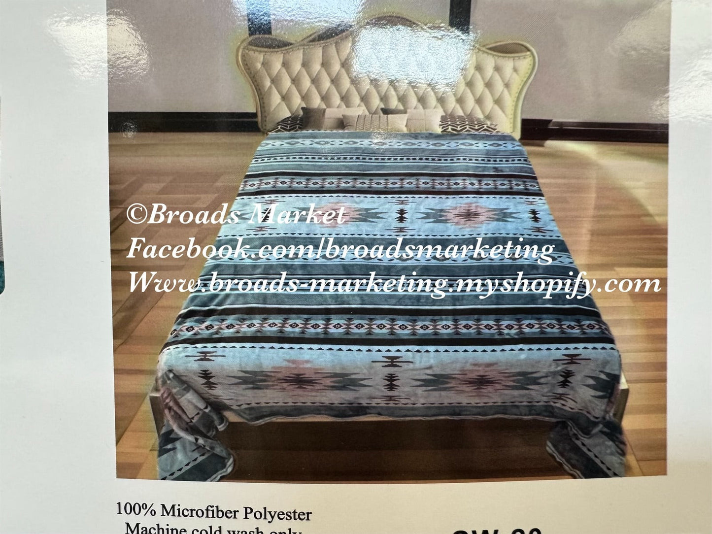 Light Blue Piper Aztec Super Plush