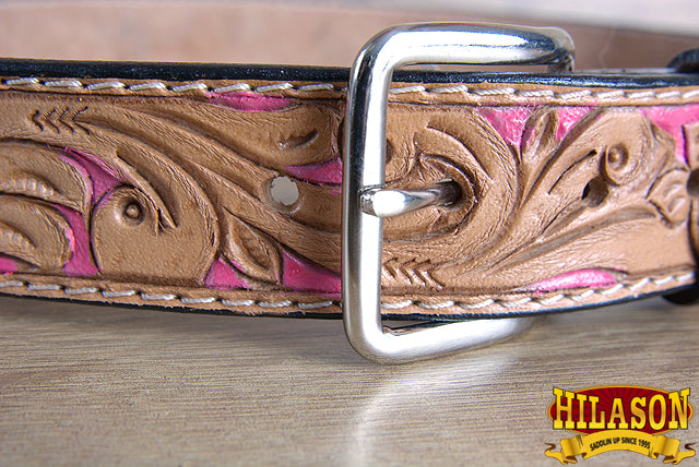 HILASON Western Genuine Leather Belt for Men Women Cowboy Cowgirl Handmade Unisex Full Grain Heavy Duty Floral Tooled Belt