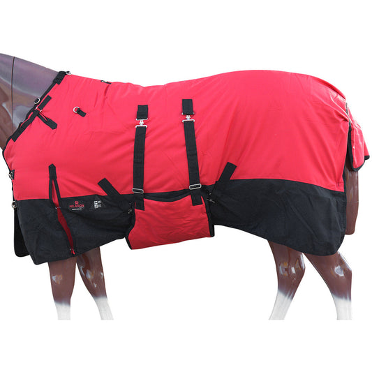 Hilason 600D Winter Waterproof Horse Turnout Blanket Belly Wrap Red