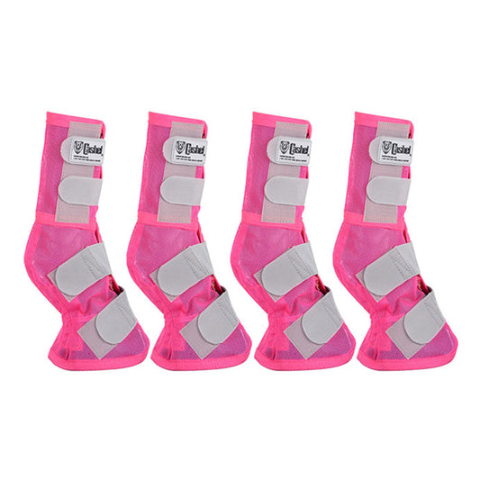 4 Pack Cashel Fly Prevention Warmblood Horse Leg Guard Cool Mesh Boots Pink