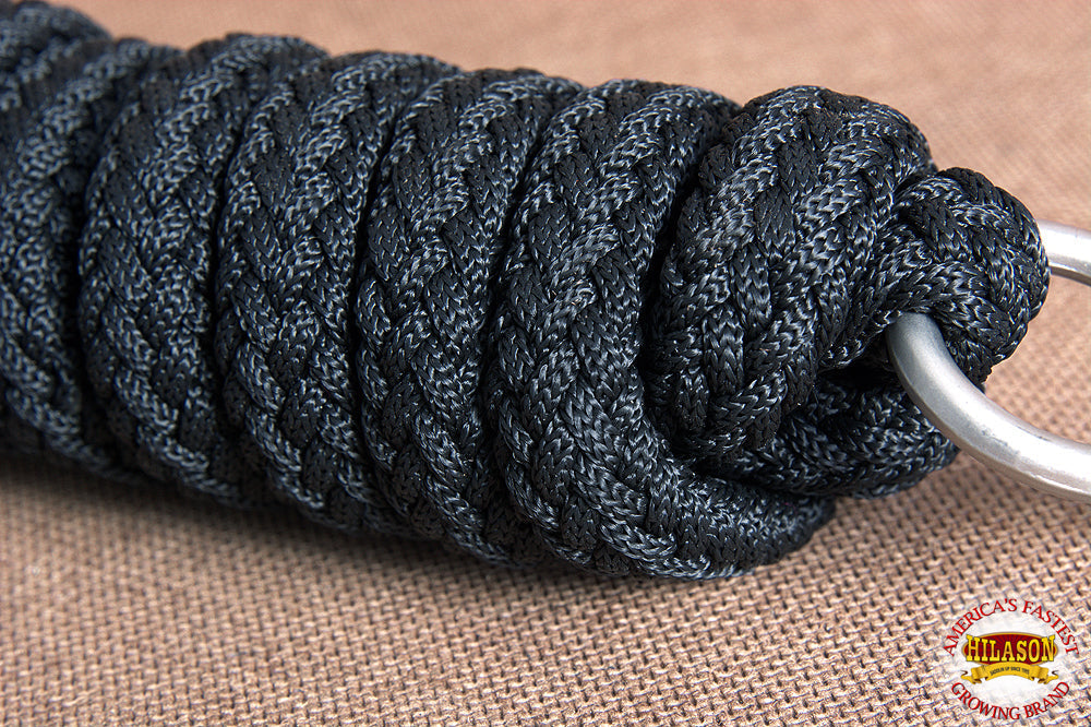 Hilason Horse Riding Poly Lead Rope W/ Trigger Snap Black 1/4" X 9 Ft.