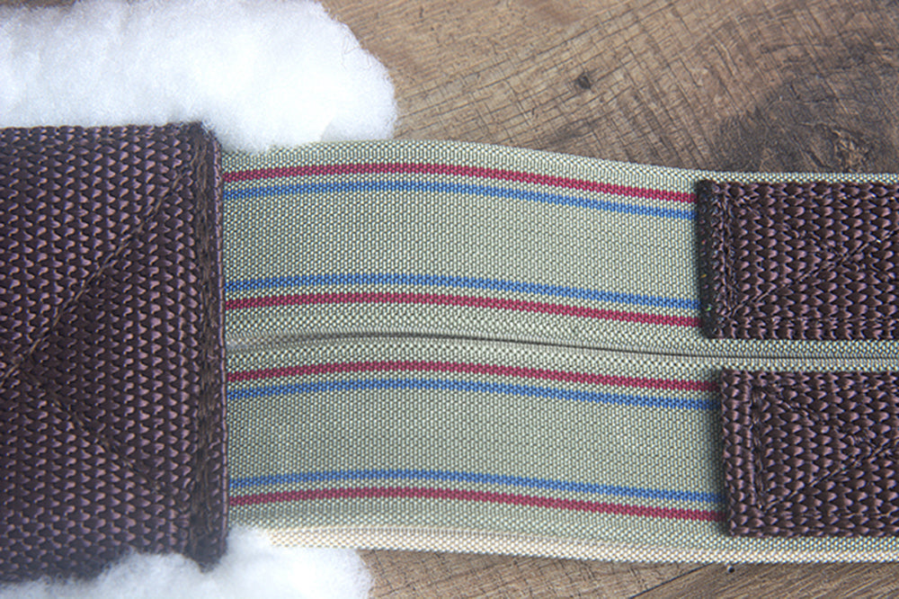 Hilason Horse Saddle Fleece Synthetic Cinch Girth W/ Center D Ring Brown