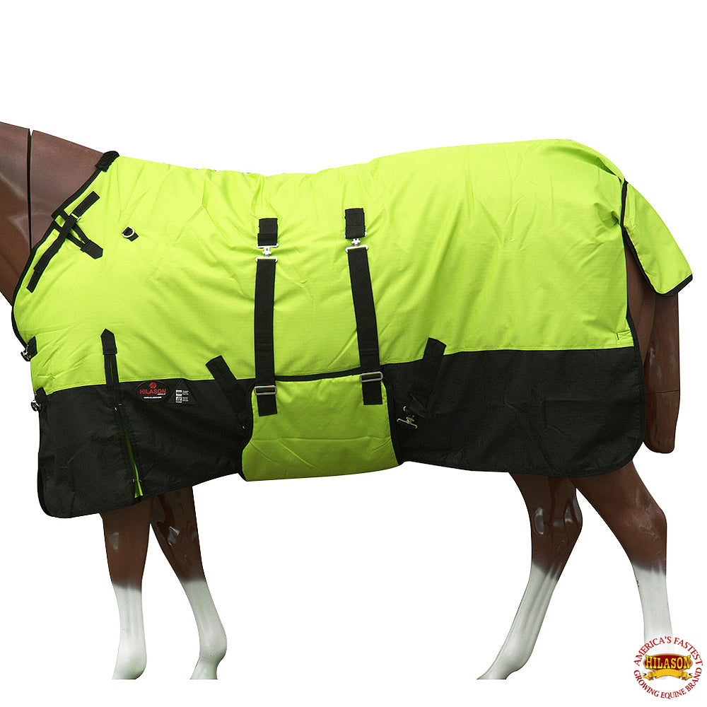 Hilason 1200D Winter Waterproof Horse Turnout Blanket Belly Wrap Lime