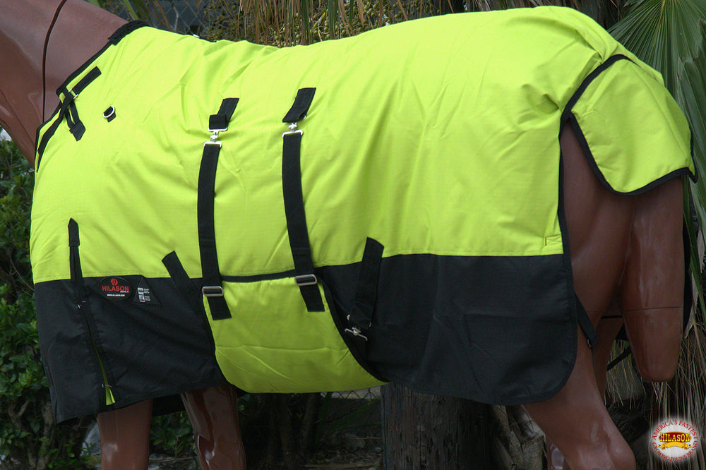 Hilason 1200D Winter Waterproof Horse Turnout Blanket Belly Wrap Lime