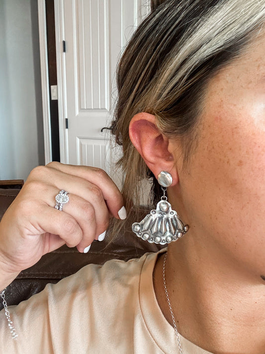Muleshoe Silver Dangle Earrings