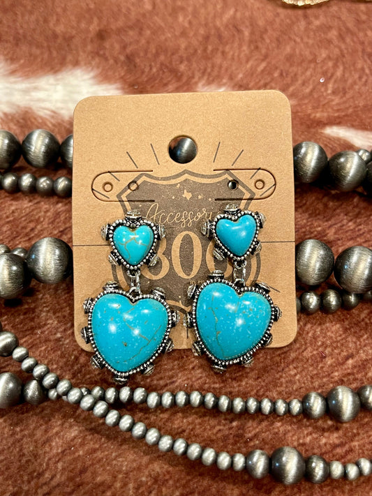 Turquoise Heart Earrings