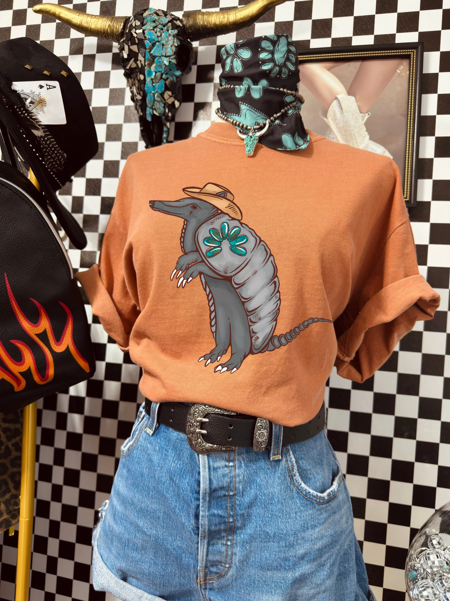 Cowboy armadillo tee