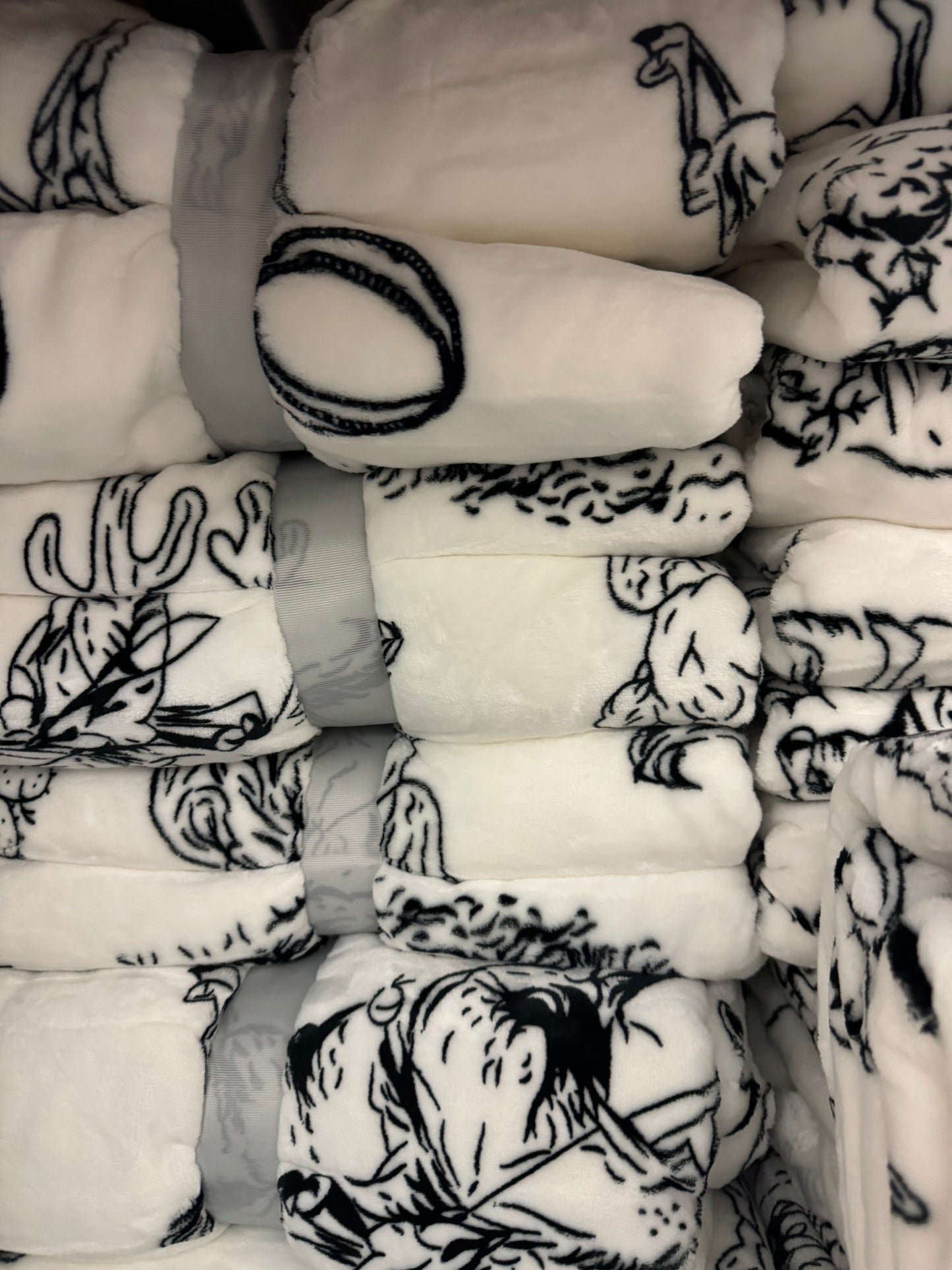 Barron Cowboy Black & White Super Plush Blanket