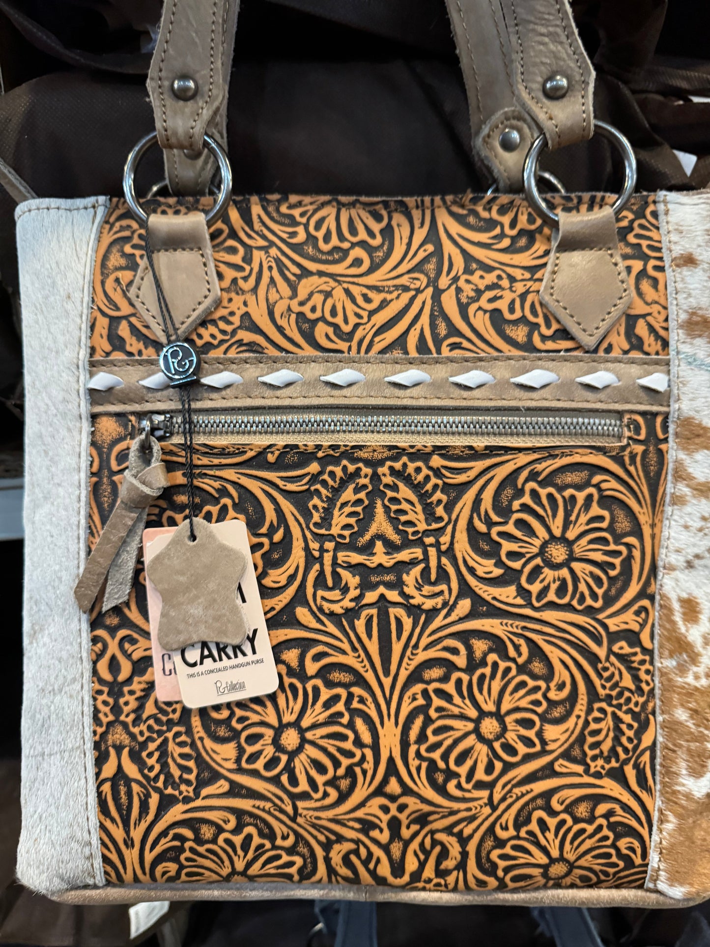 BA2820 Full Tooled Cowhide Handbag
