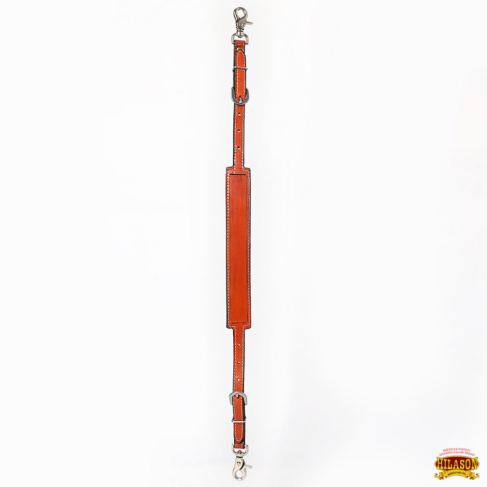 Hilason Horse Size Leather Breast Collar Wither Strap Tan Adjusts 24"-27"