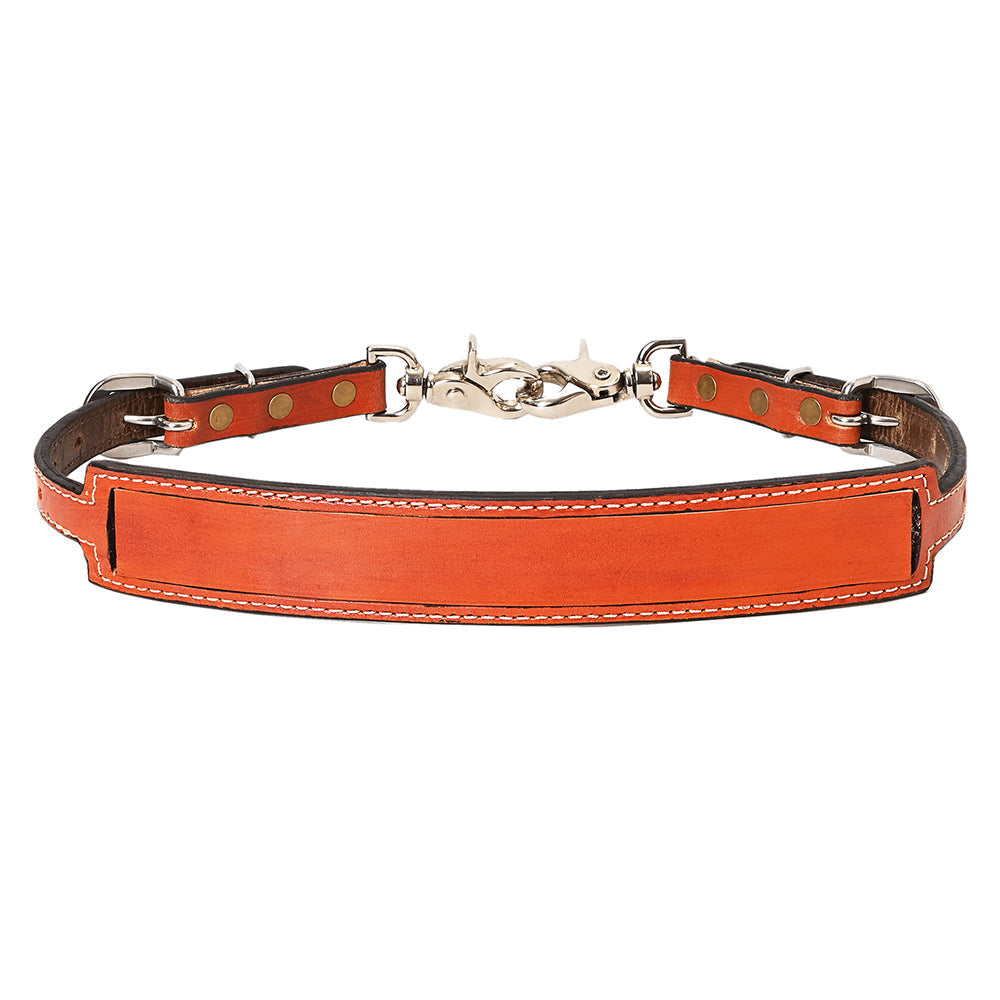 Hilason Horse Size Leather Breast Collar Wither Strap Tan Adjusts 24"-27"