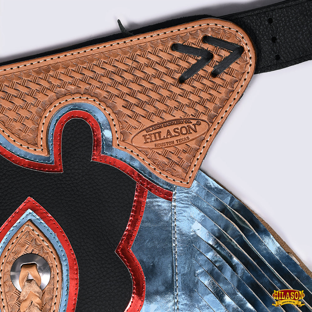 Hilason Handmade Genuine Leather Chaps Adult Handtooled Rodeo Bull Riding