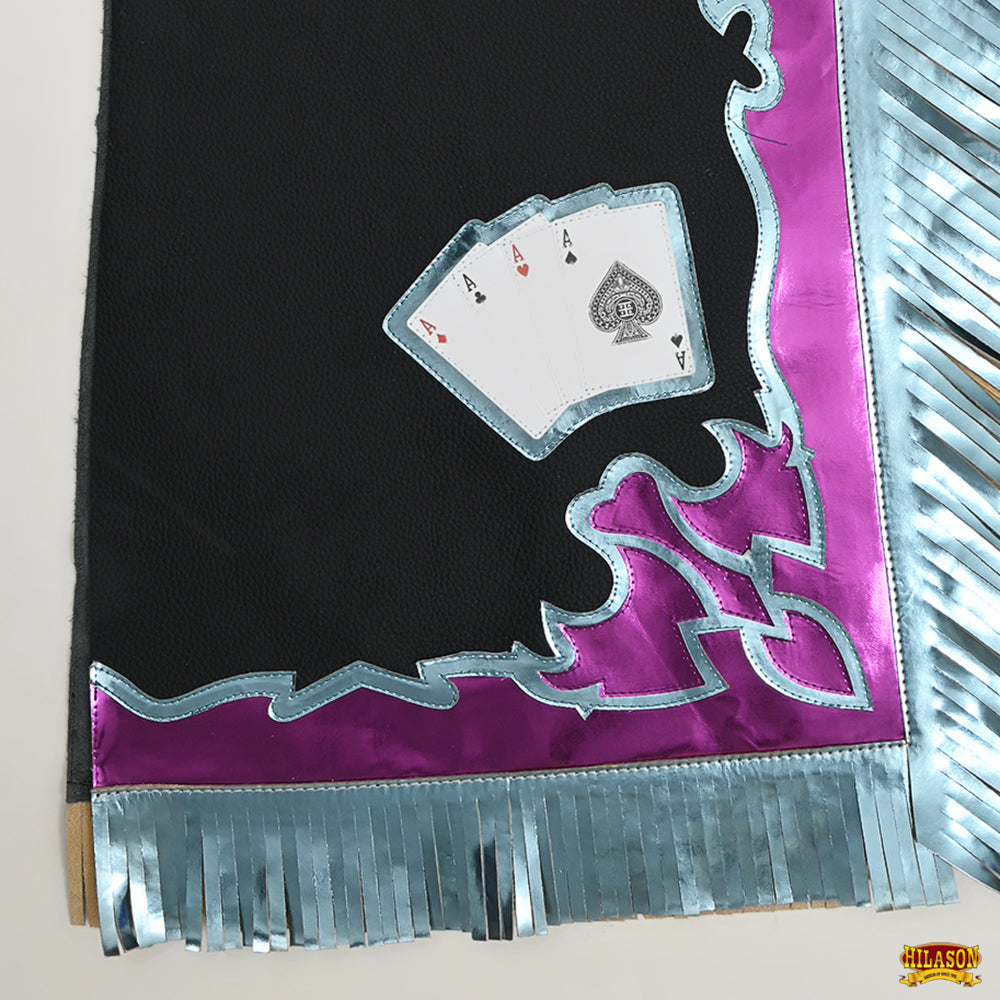 Hilason Handmade Genuine Leather Chaps Adult Handtooled Rodeo Bull Riding