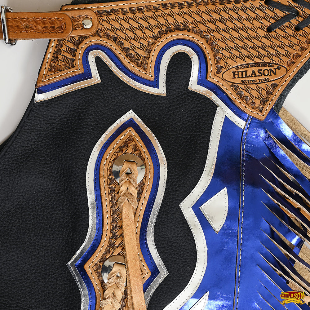 Hilason Handmade Genuine Leather Chaps Adult Handtooled Rodeo Bull Riding