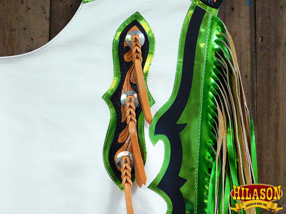 Hilason Handmade Genuine Leather Chaps Adult Handtooled Rodeo Bull Riding