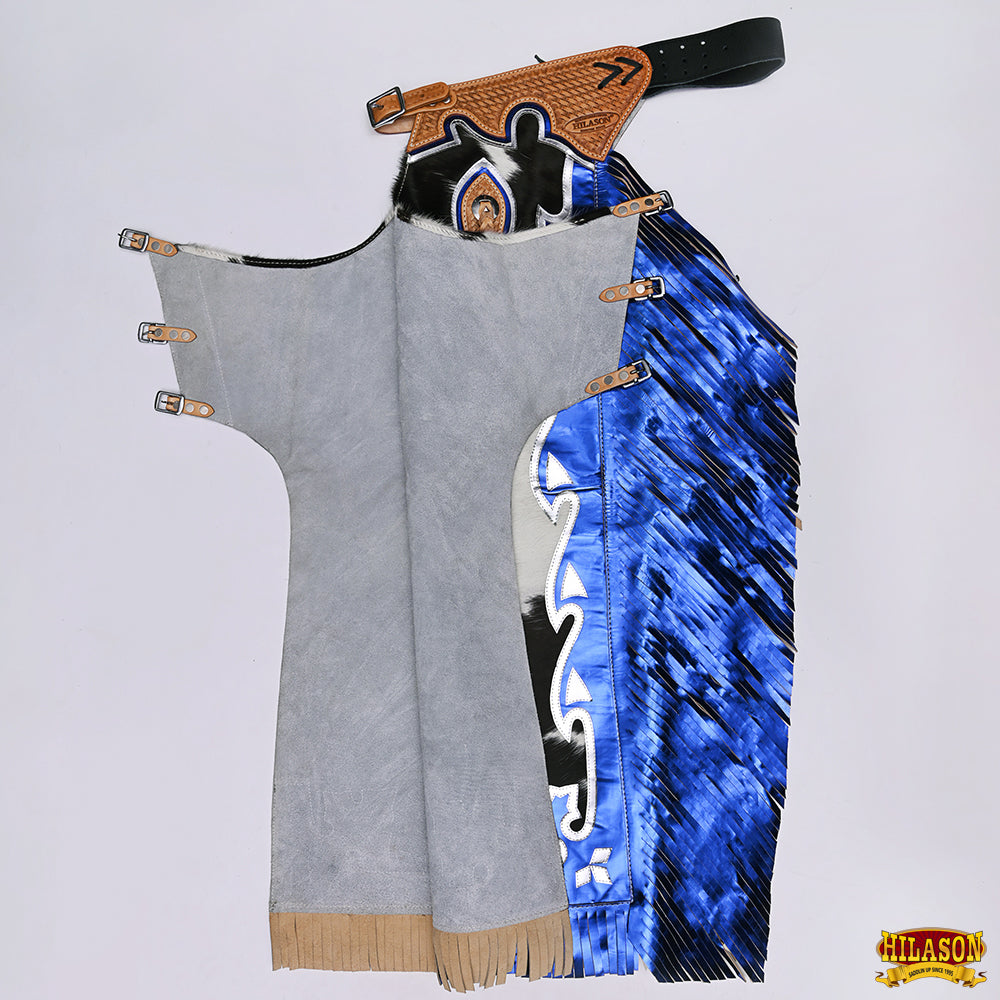Hilason Handmade Genuine Leather Chaps Adult Handtooled Rodeo Bull Riding